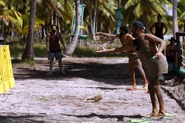 The Merged Tribe competes in the Reward/Individual Immunity Challenge, Get Barreled.