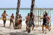 The Merged Tribe competes in the fourth Reward Challenge of the seventeenth cycle.