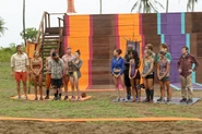 Both tribes at the challenge.