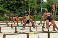 The Merged Tribe competes in the Reward/Individual Immunity Challenge, Ram-Ball On.