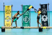 Los Otros competing in the first Reward Challenge of the twelfth cycle.
