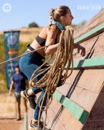 Hayley competing in Brains v Brawn (2021).