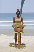 Natalie competes at the first individual Immunity Challenge, Take the Reins.