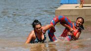 Sandra competing in Water Slaughter.