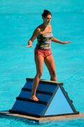 Michele competes in the Immunity Challenge, Bermuda Triangle.