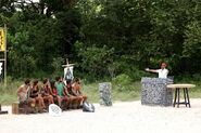 The Merged Tribe participates in the Survivor Auction.