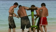 Viveros competes in the first Immunity Challenge, 4x4.