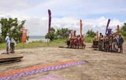 The tribes at the Immunity Challenge.