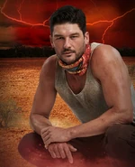 Emmett's promotional poster for Australian Survivor: Brains v Brawn (2021).