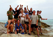 Peter with the cast on the island.