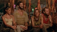 Michele, Nick, Debbie, and Jason at Tribal Council.