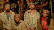 Wendell at Tribal Council with Laurel, Sebastian, and Desiree.