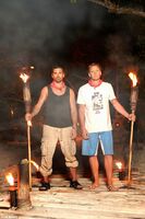 The Final Two of Celebrity Survivor Australia at the Final Tribal Council.