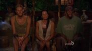 Tyson, Monica, and Gervase at the Final Tribal Council.