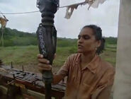 Sandra with Shawn's torch.