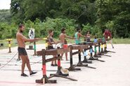 The Merged Tribe competes in the Reward Challenge, A Bit Tipsy.
