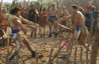 Alexey competing for Sand in the second tribal Reward Challenge, Battle on Indugu.