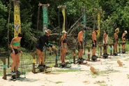 Leones competing in the fifth Individual Immunity Challenge.