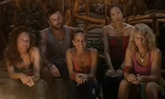 The Mogo Mogo Alliance and Amber Brkich at Tribal Council.