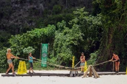 Jaguares competes in the Immunity Challenge, A Bit Tipsy.