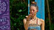 Gabby competing in her last Immunity Challenge, A Hand Out.