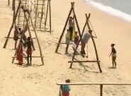 Lanta-naï competing in the sixth Immunity Challenge, The Obstacle Course