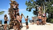 Tara helps construct Samatau's tower at the Raft and the Furious Immunity Challenge.
