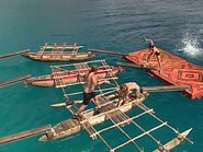 Chris, Ami and Eliza compete (Vanuatu).