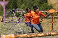 Intensos competing in the Adventure Challenge, Boulder Smash.