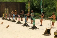 Toros competing in the Individual Immunity Challenge, Take the Reins.