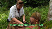 Mike being examined by the Medical Team.