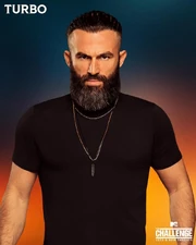 Turbo's promotional photo for The Challenge: Vets & New Threats.