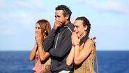 Kristie, El & Lee before the Final Immunity Challenge.