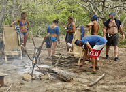 Kelly at camp with her tribe.