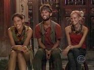 Amanda, Courtney, and Todd at Final Tribal Council.