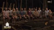 The thirteen members of the jury at the Final Tribal Council.