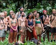 The Heroes and Villains convene for the merge.
