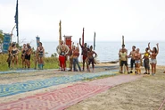 The castaways at the first Immunity Challenge.