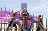 Krista during Immunity Challenge, Spin Cycle.