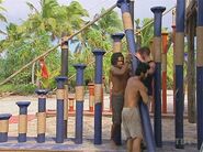 Rarotonga working on their staircase (Cook Islands).