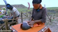 Susie at the Day 36 Immunity Challenge, Mask Match.