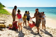 The castaways meet on Kele beach.