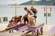 Vokai competes in the second Immunity Challenge, Rung O Star.