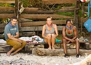 Amber in the shelter with Ethan and Natalie.