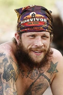Jason as a member of the merged tribe, Dara.
