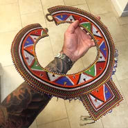 Africa A colorful cloth necklace.