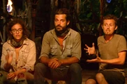 Adam at the Final Tribal Council with Hannah and Ken.