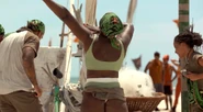 Angélica during the first Reward Challenge, Paddle Battle.