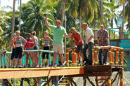 Manano competes in the first Reward/Immunity Challenge, Free Fallin'