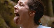 Stacey after eating a larvae (Borneo)